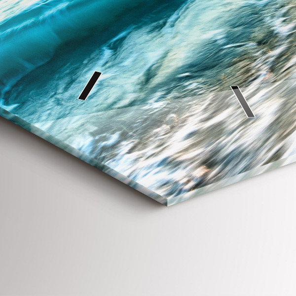 Glass wall clock rectangular Beach, sea and sand