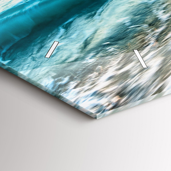 Glass wall clock rectangular Beach, sea and sand