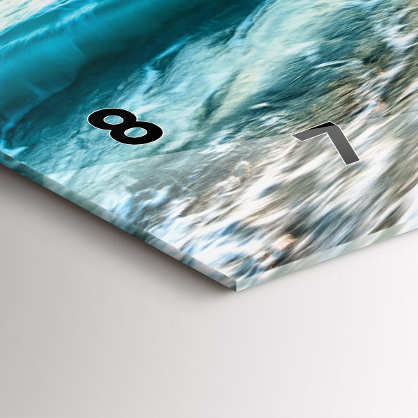 Glass wall clock rectangular Beach, sea and sand