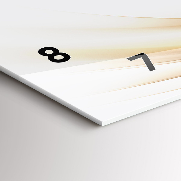 Glass wall clock rectangular Golden abstraction