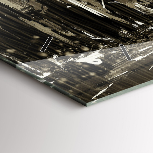 Glass wall clock rectangular Woman on a rainy night