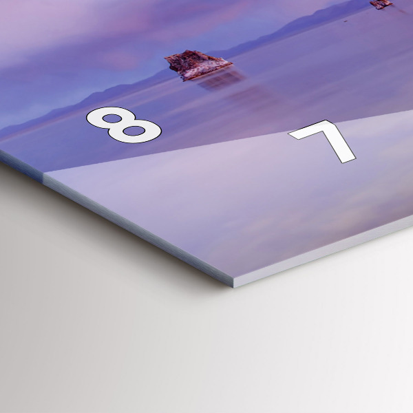 Glass wall clock rectangular California Sunrise