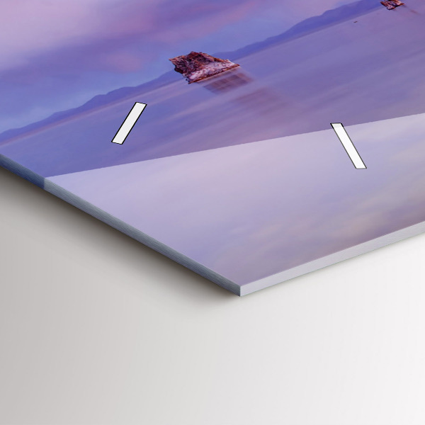 Glass wall clock rectangular California Sunrise