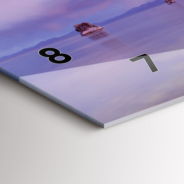 Glass wall clock rectangular California Sunrise