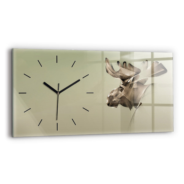 Glass wall clock rectangular Graphic moose