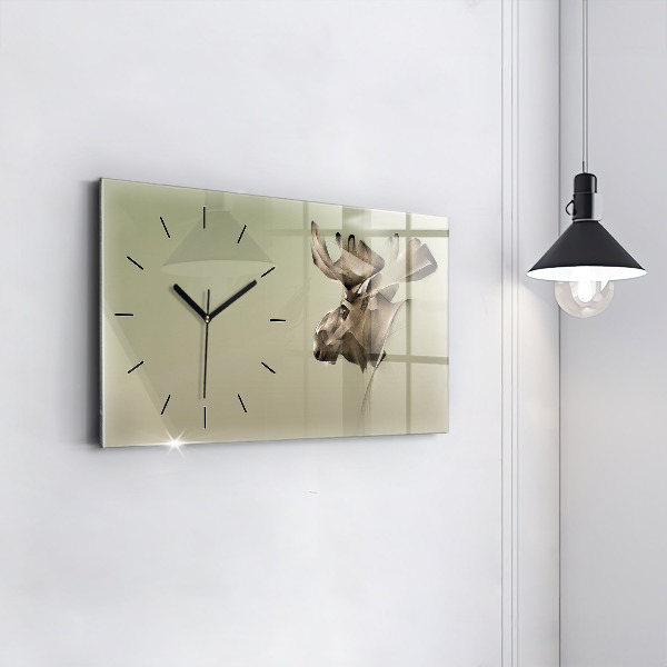 Glass wall clock rectangular Graphic moose