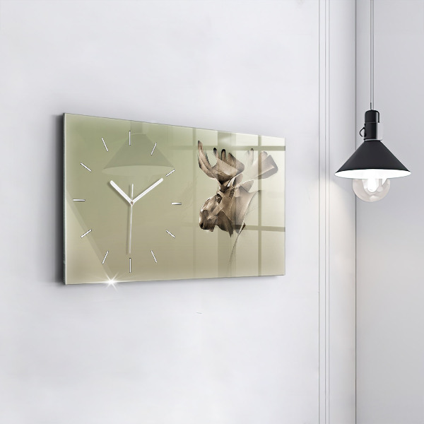 Glass wall clock rectangular Graphic moose