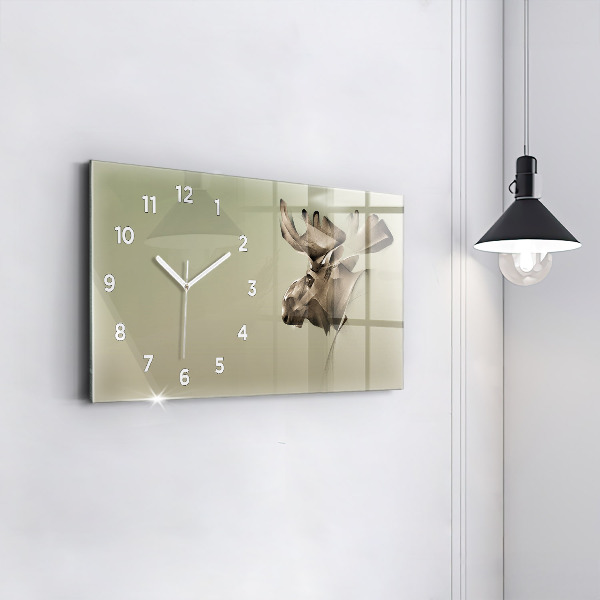 Glass wall clock rectangular Graphic moose