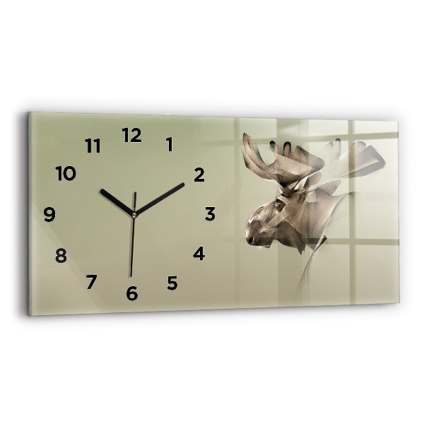 Glass wall clock rectangular Graphic moose