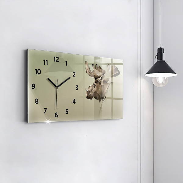 Glass wall clock rectangular Graphic moose