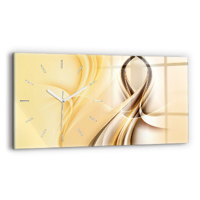 Glass wall clock rectangular Abstraction waves
