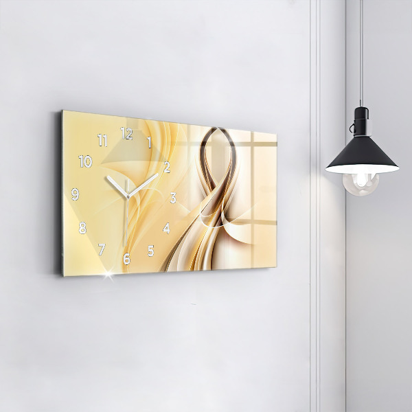 Glass wall clock rectangular Abstraction waves