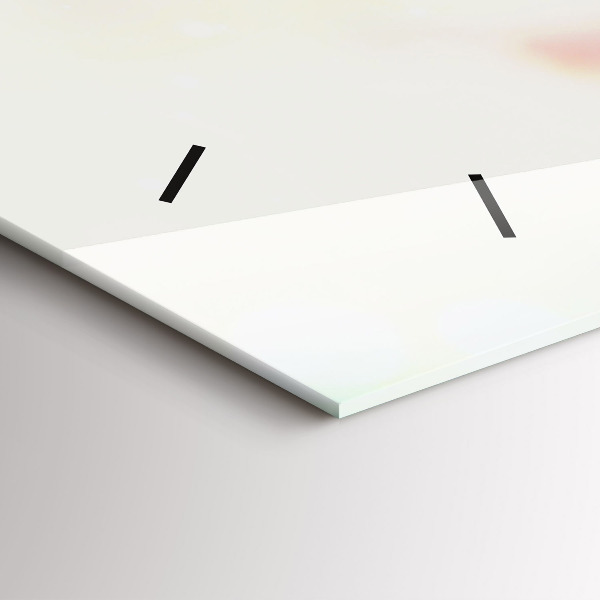 Glass wall clock rectangular Spring flowers