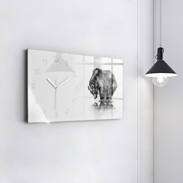 Glass wall clock rectangular Cartoon bear