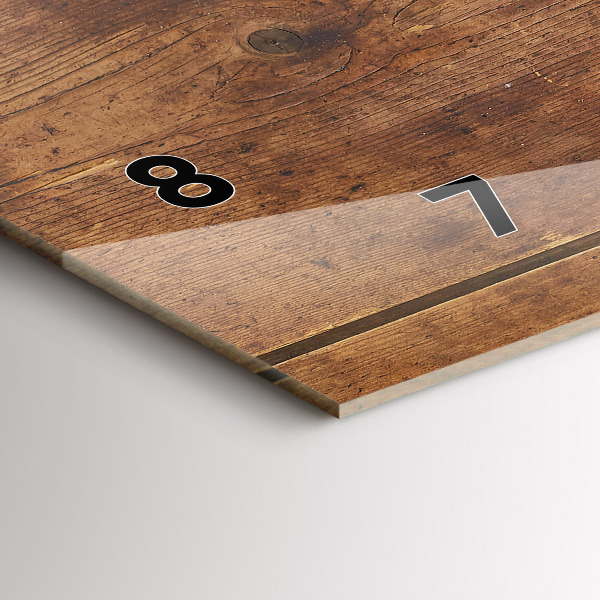 Glass wall clock rectangular Rustic Wood