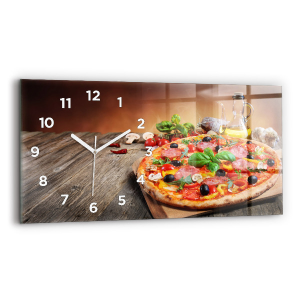 Glass wall clock rectangular The Culinary Heart of Italy