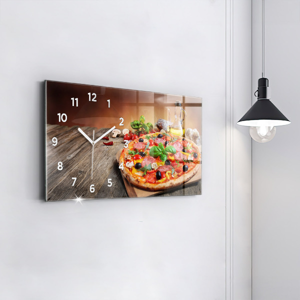 Glass wall clock rectangular The Culinary Heart of Italy