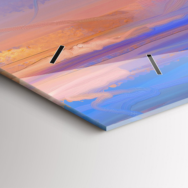 Glass wall clock rectangular Seascape