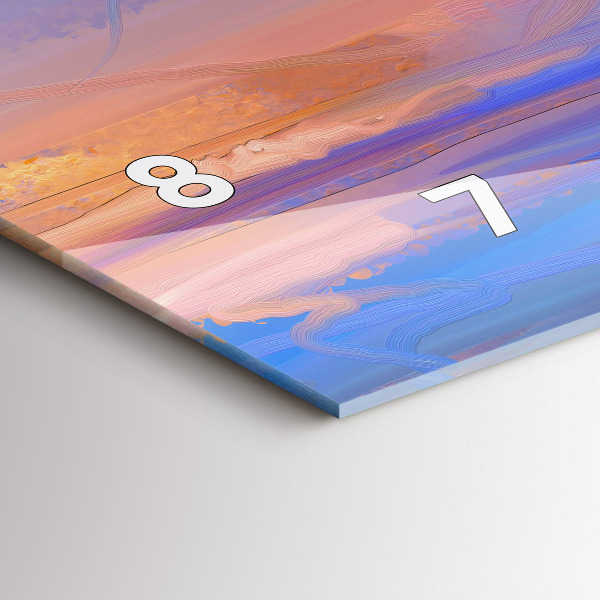 Glass wall clock rectangular Seascape