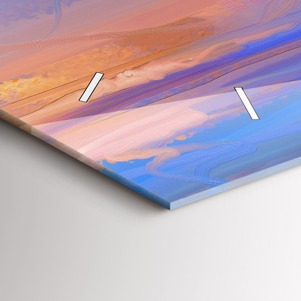 Glass wall clock rectangular Seascape