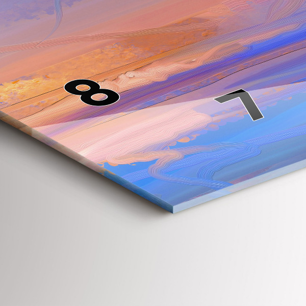 Glass wall clock rectangular Seascape