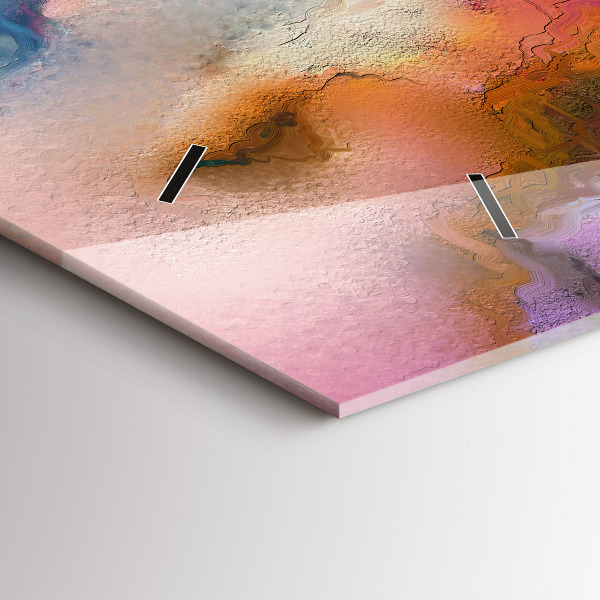 Glass wall clock rectangular Spilled paint