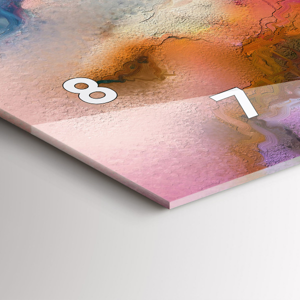 Glass wall clock rectangular Spilled paint