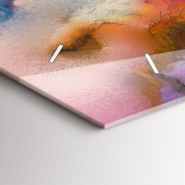 Glass wall clock rectangular Spilled paint