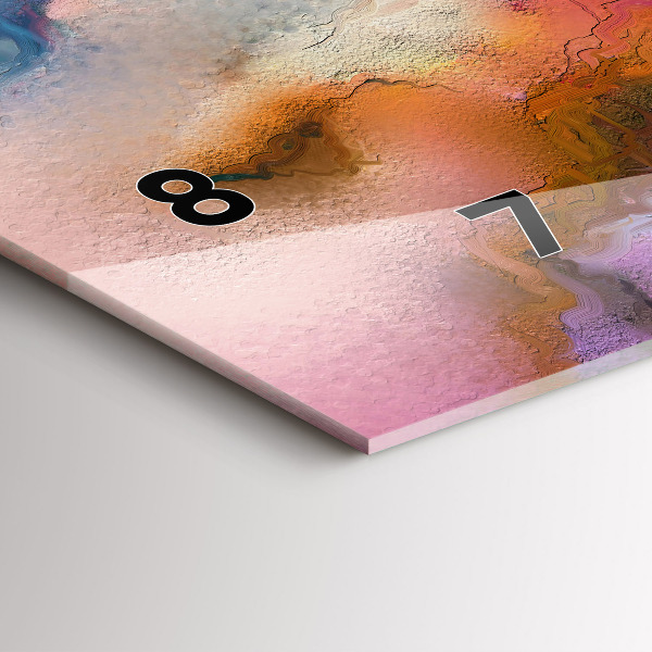 Glass wall clock rectangular Spilled paint