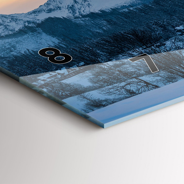 Glass wall clock rectangular Mountain landscape