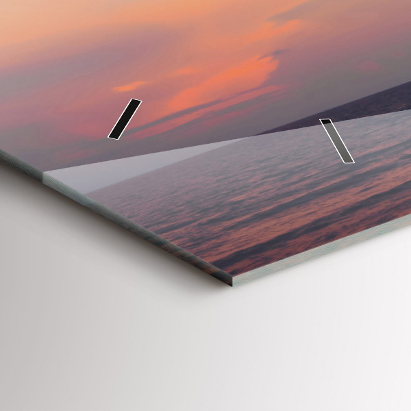 Glass wall clock rectangular Surfing on the beach