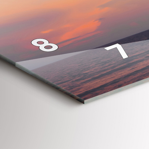 Glass wall clock rectangular Surfing on the beach