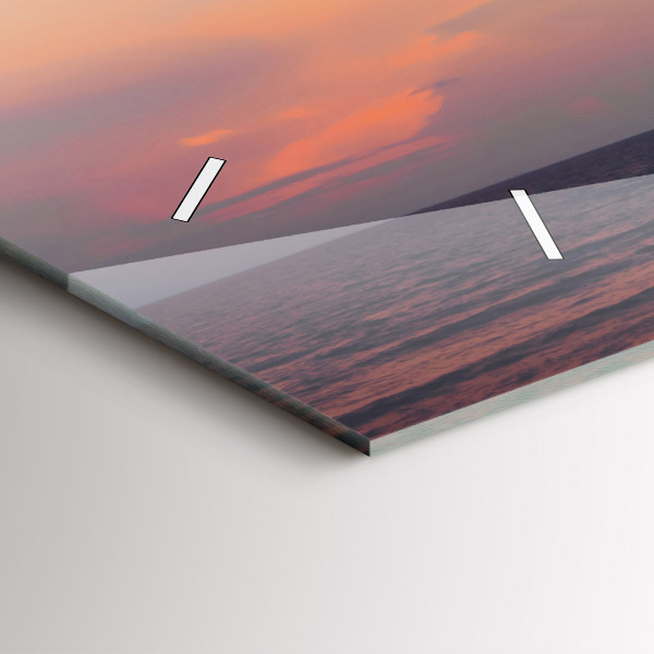 Glass wall clock rectangular Surfing on the beach