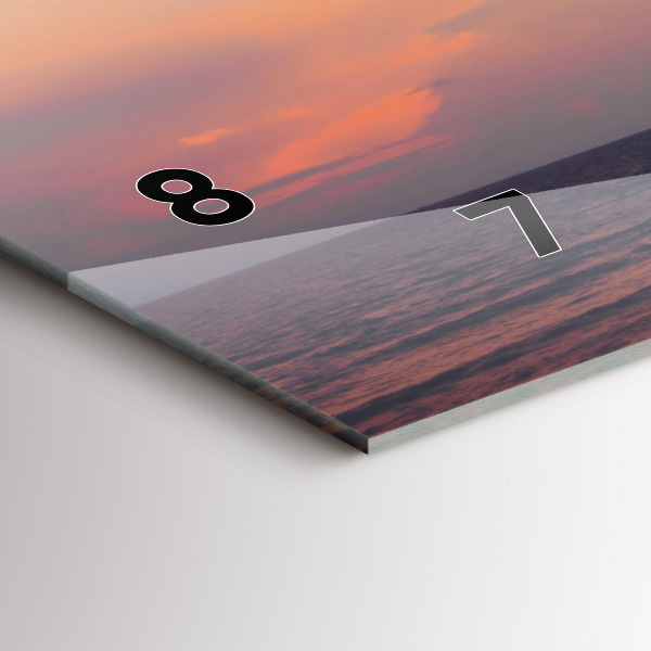 Glass wall clock rectangular Surfing on the beach