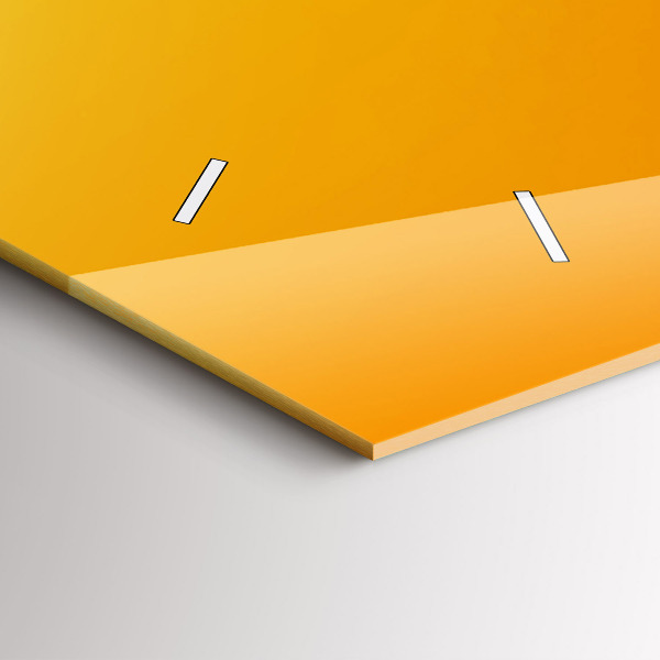 Glass wall clock rectangular Orange