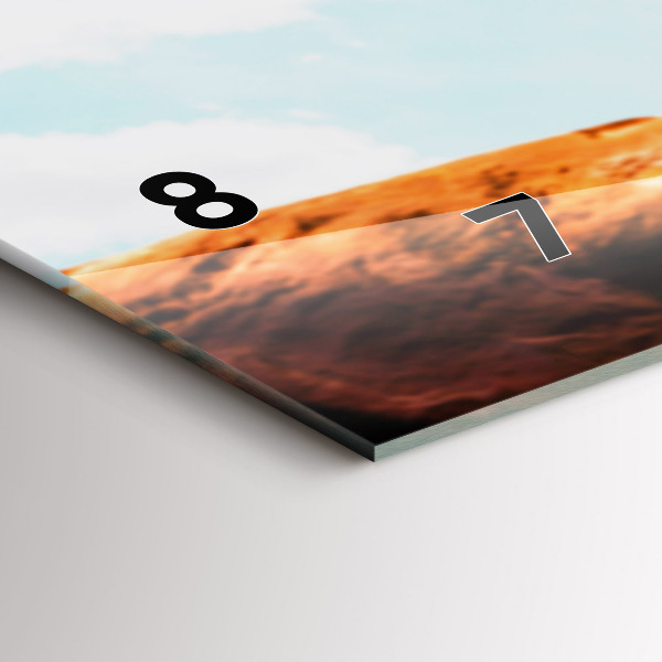 Glass wall clock rectangular Stuntman and adrenaline