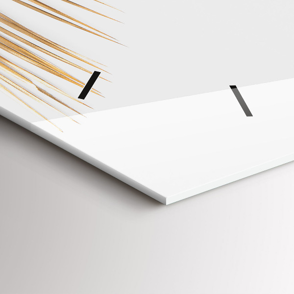 Glass wall clock rectangular Tropical leaves