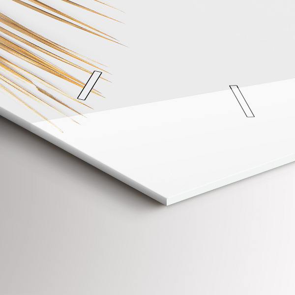 Glass wall clock rectangular Tropical leaves