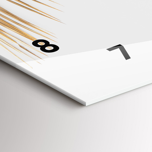 Glass wall clock rectangular Tropical leaves