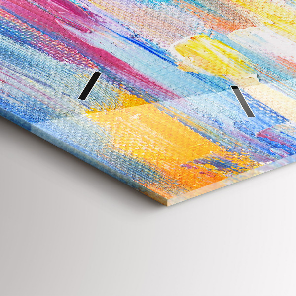 Glass wall clock rectangular Couple in the rain