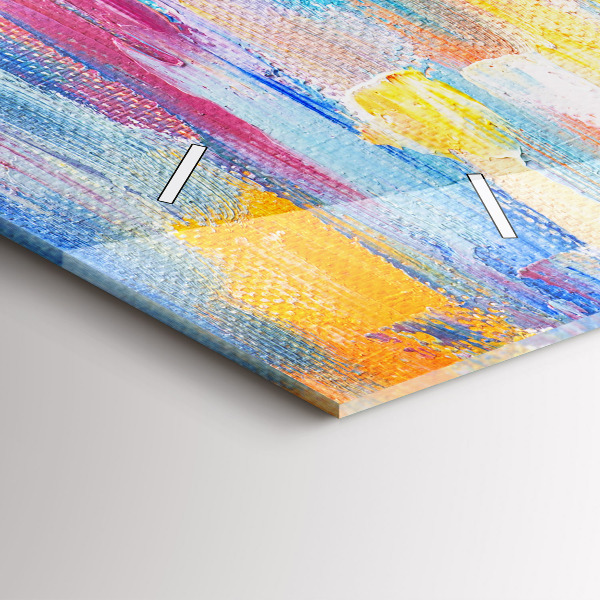 Glass wall clock rectangular Couple in the rain