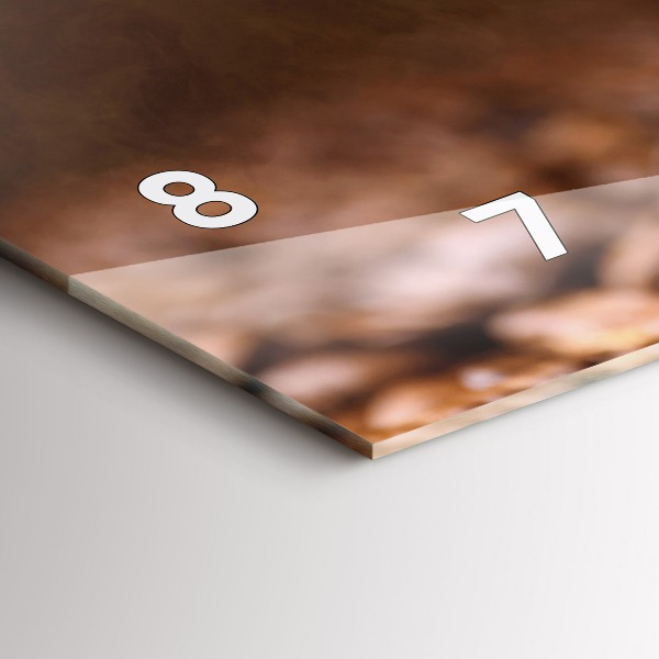 Glass wall clock rectangular Coffee beans