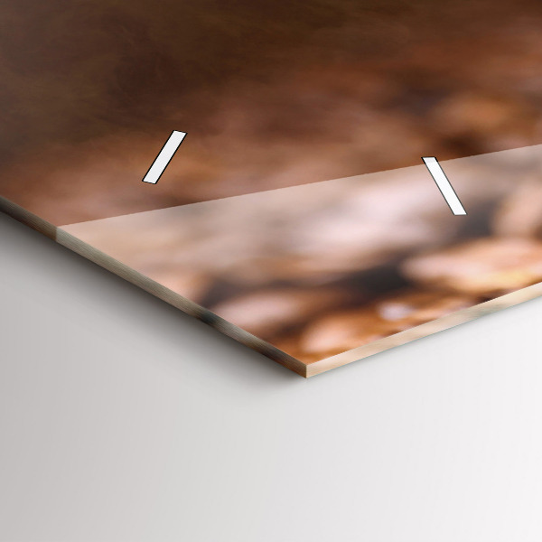 Glass wall clock rectangular Coffee beans