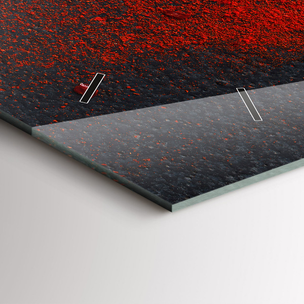 Glass wall clock rectangular Red spice