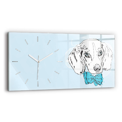 Glass wall clock rectangular Puppy dog