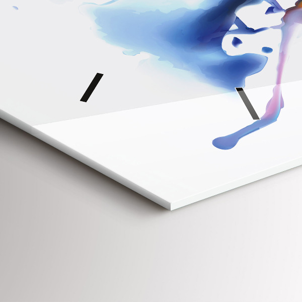 Glass wall clock rectangular Lion - watercolor