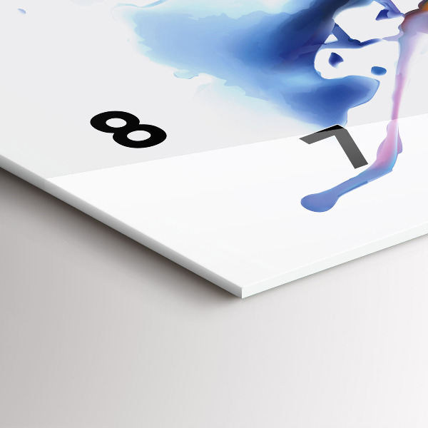 Glass wall clock rectangular Lion - watercolor