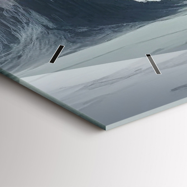 Glass wall clock rectangular Man Space Planet