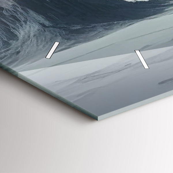 Glass wall clock rectangular Man Space Planet