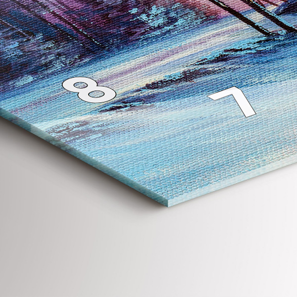 Glass wall clock rectangular Christmas tree and bridge